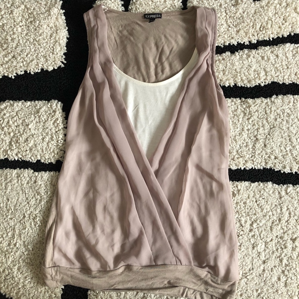 Sleeveless V Neck Drape Blouse